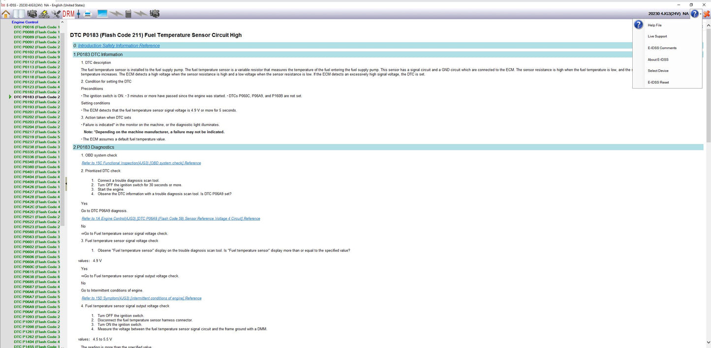 Isuzu E-IDSS Engine Industrial 2025 Diagnostic Service System