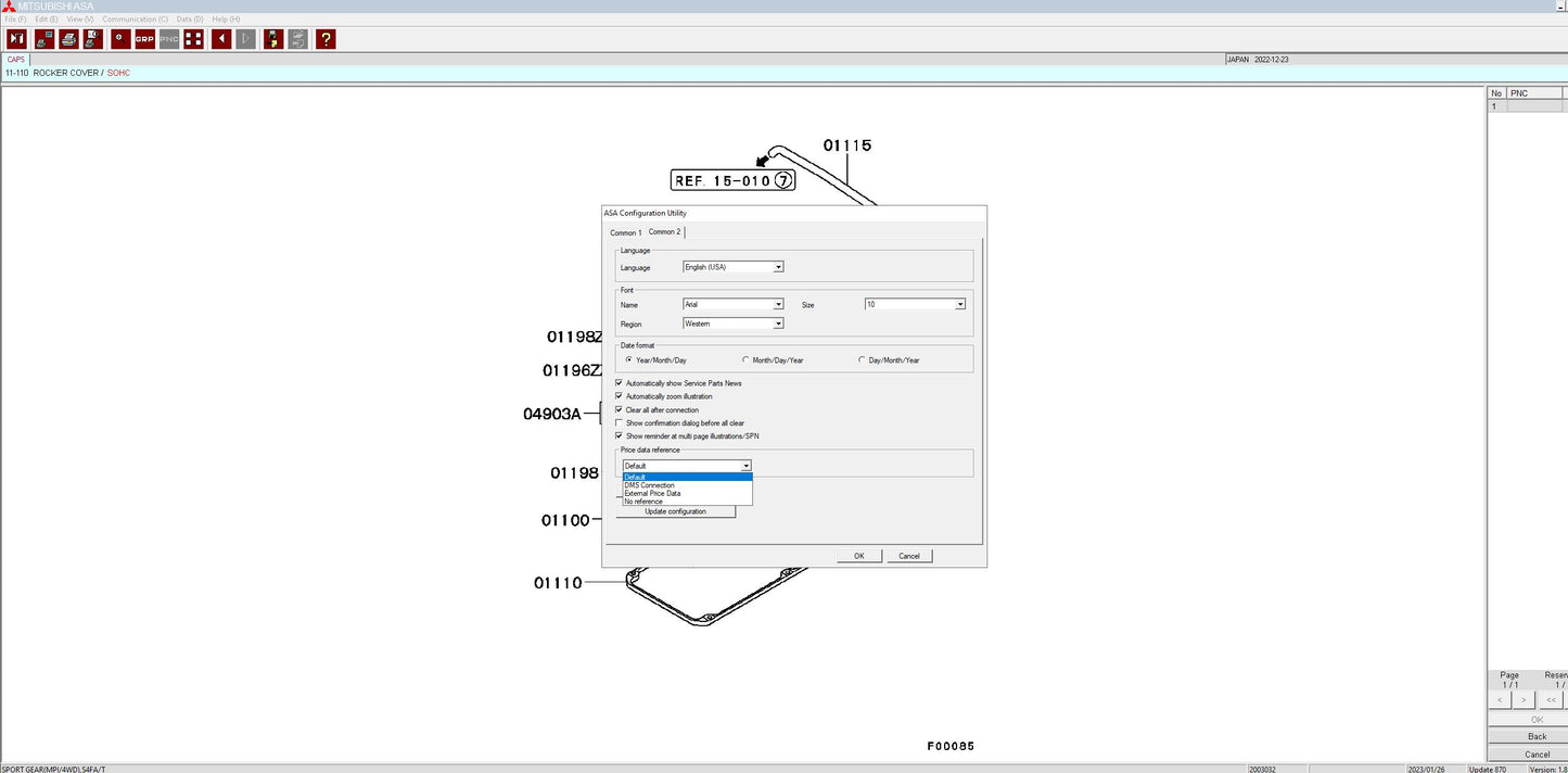 Mitsubishi ASA 01.2024 EPC (General Export - Europe - USA - Japan) Spare Parts Catalog