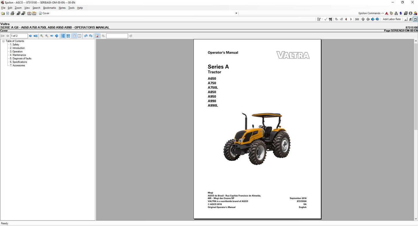 Valtra AG UK_EU_Europe Tractor Parts Books & Workshop Manual