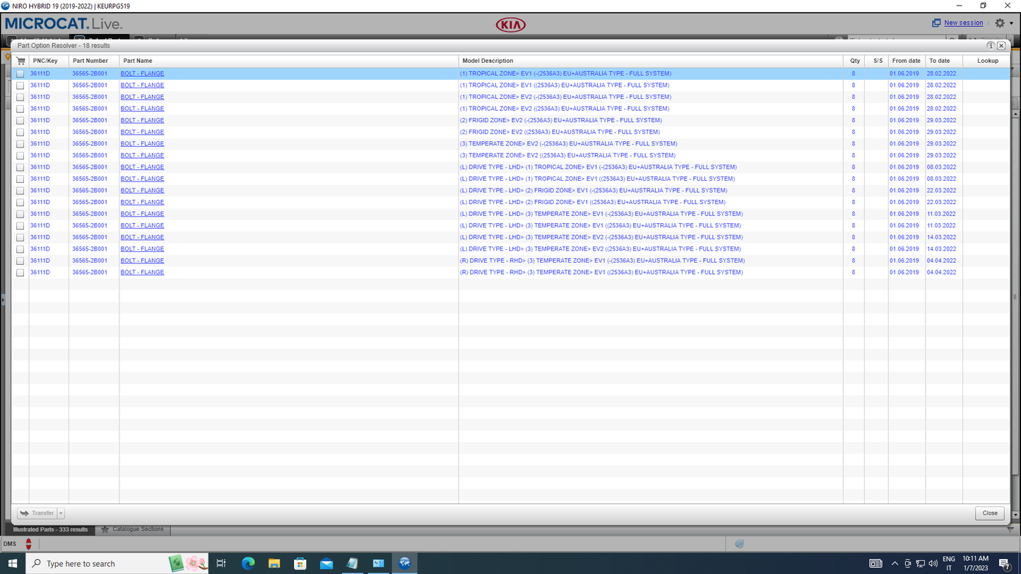 KIA Microcat V6 Spare Parts Catalog 5/2025
