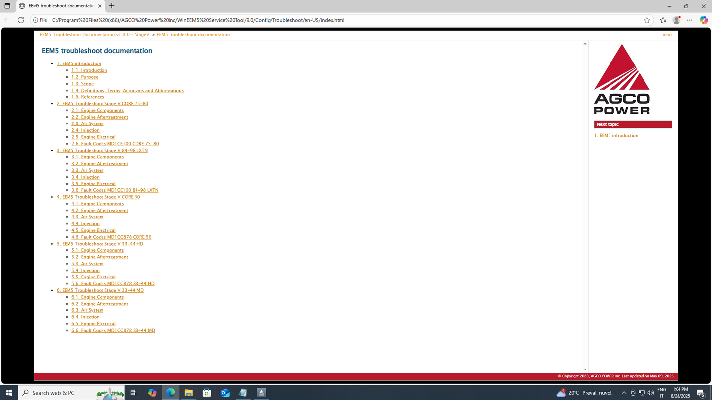 AGCO WinEEM5 SERVICE TOOL (9.0)SisuDiesel Diagnostic Software 2025