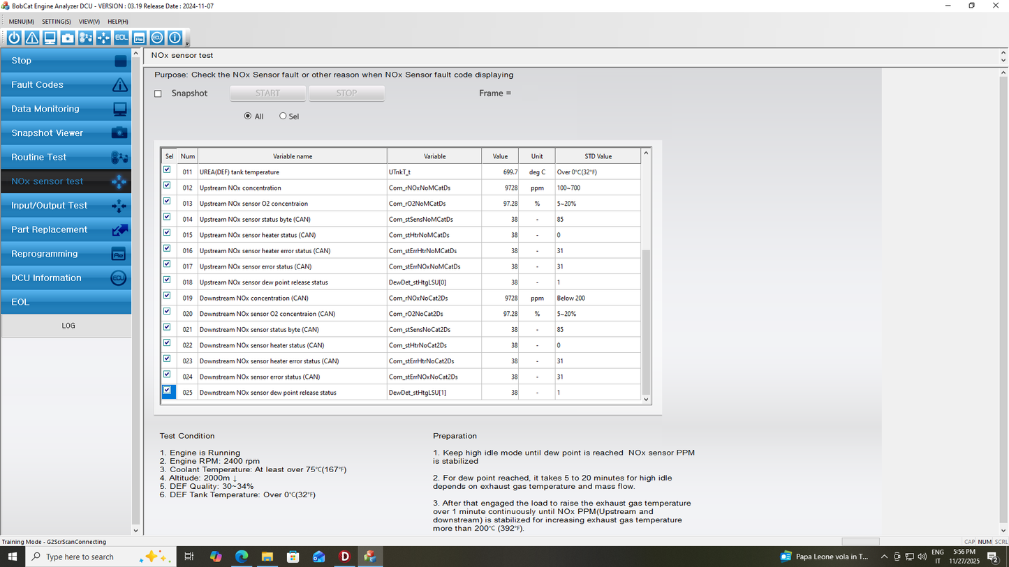 BOBCAT ENGINE ANALYZER DCU 03.19 (2025)