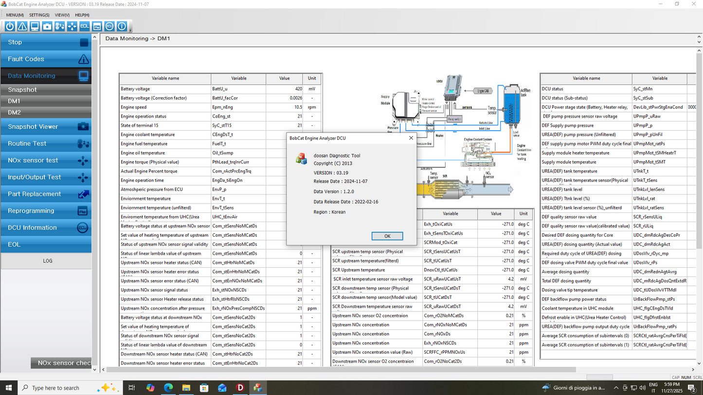 BOBCAT ENGINE ANALYZER DCU 03.19 (2025)