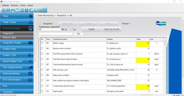 BOBCAT ENGINE ANALYZER ECU 2025