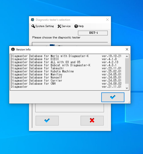 DIAGMASTER + DB MERLO,DIECI,BOBCAT, TAKEUCHI, KUBOTA, MANITOU, NONSELF, CARRIER, CNH