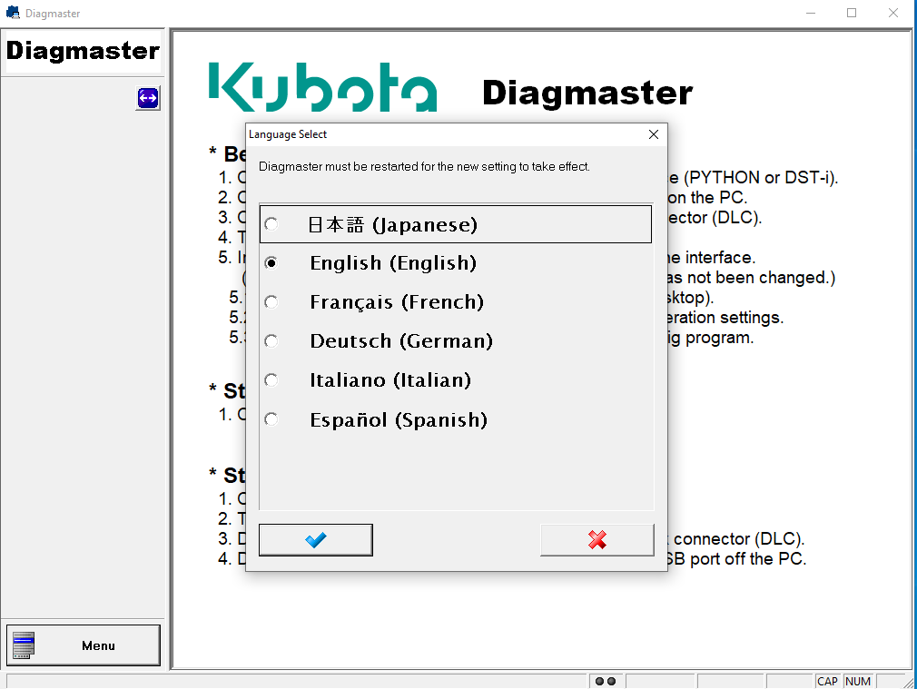 DIAGMASTER + DB MERLO,DIECI,BOBCAT, TAKEUCHI, KUBOTA, MANITOU, NONSELF, CARRIER, CNH
