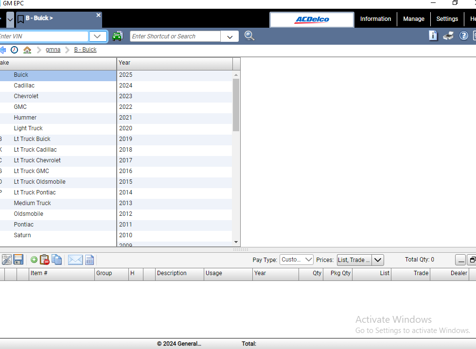 General Motors GMNA EPC 10.2025 Spare Parts Catalogue