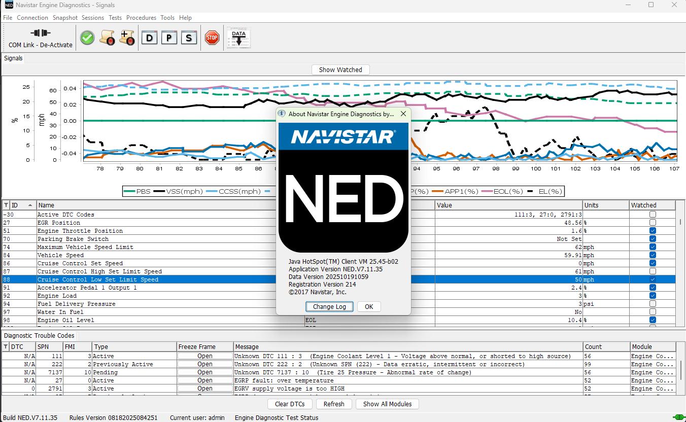 International NED 7.11.35 10.2025 Engine Diagnostics