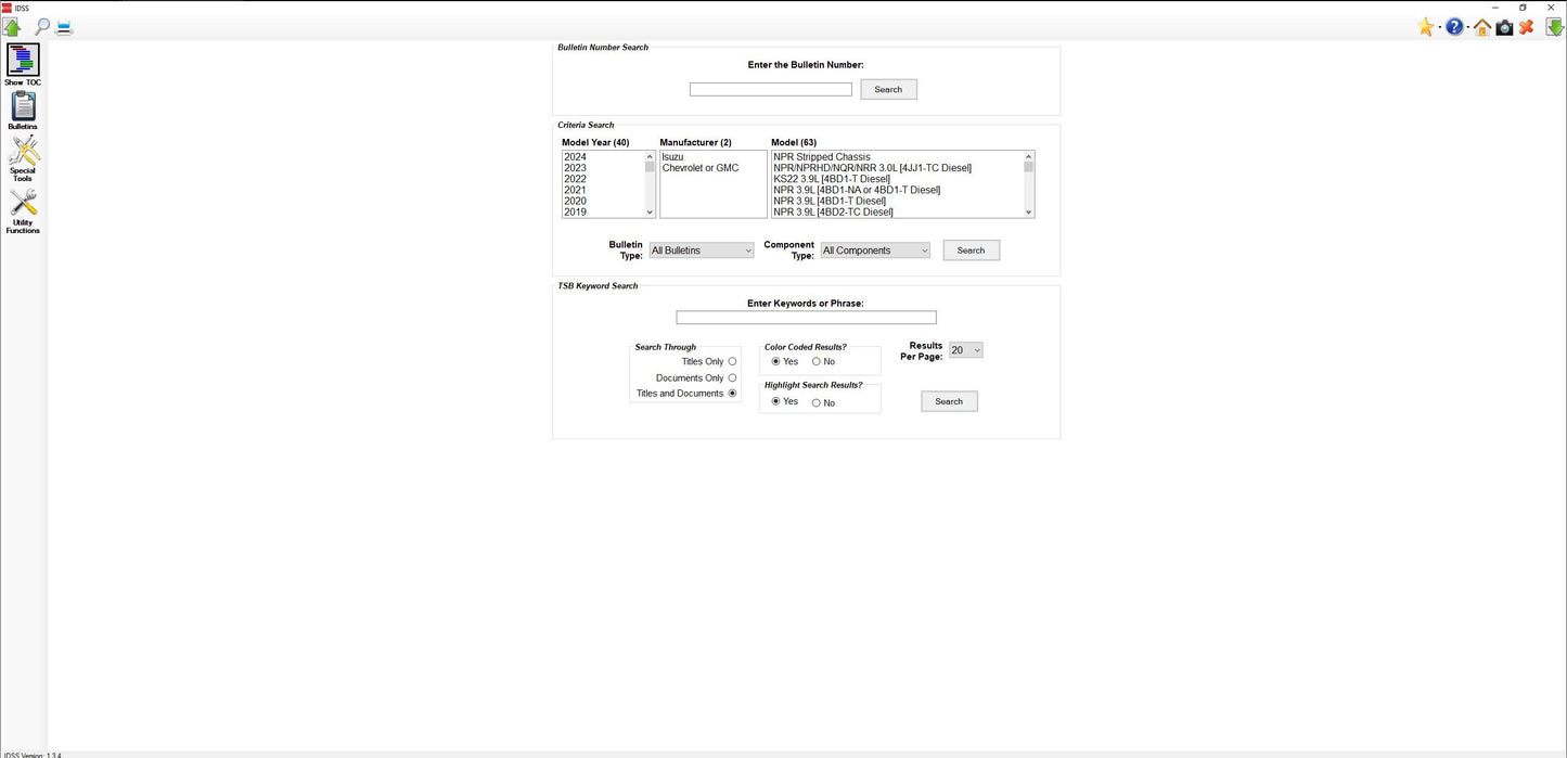 Isuzu IDSS USA 7/2024 Diagnostic Service System