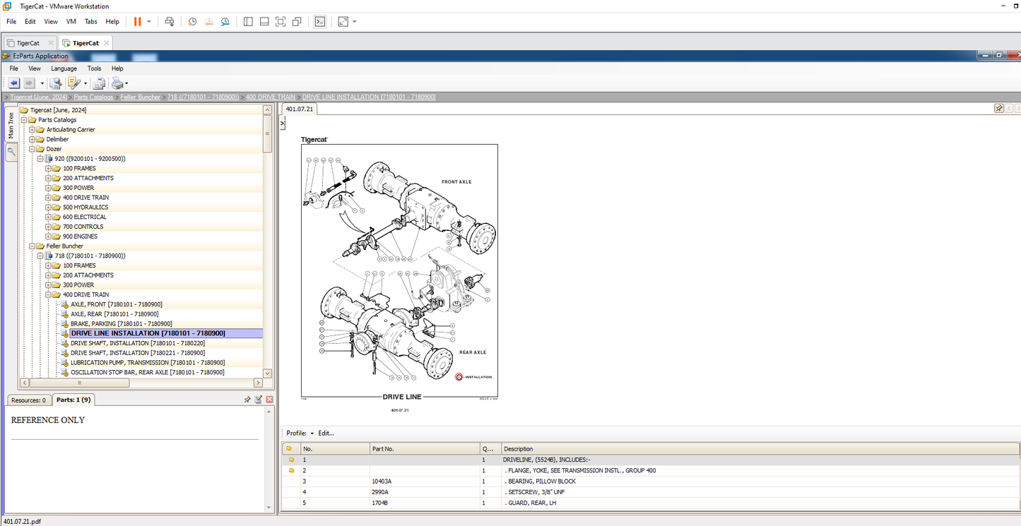 Tigercat EPC 06.2024 Spare Parts Catalog & Service Operator Manuals VMWARE