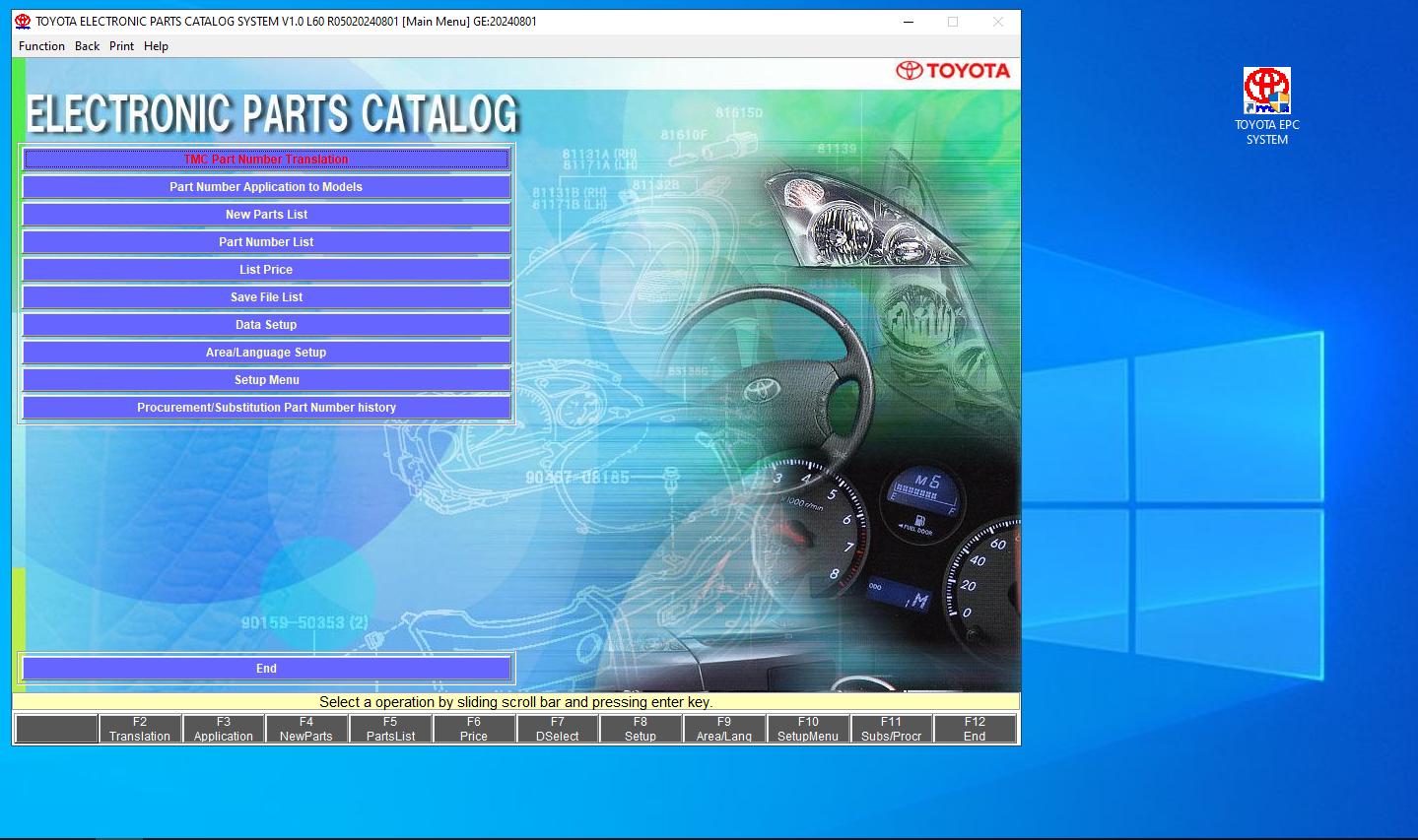 Toyota &amp; Lexus EPC 08.2024 Spare Parts Catalogue