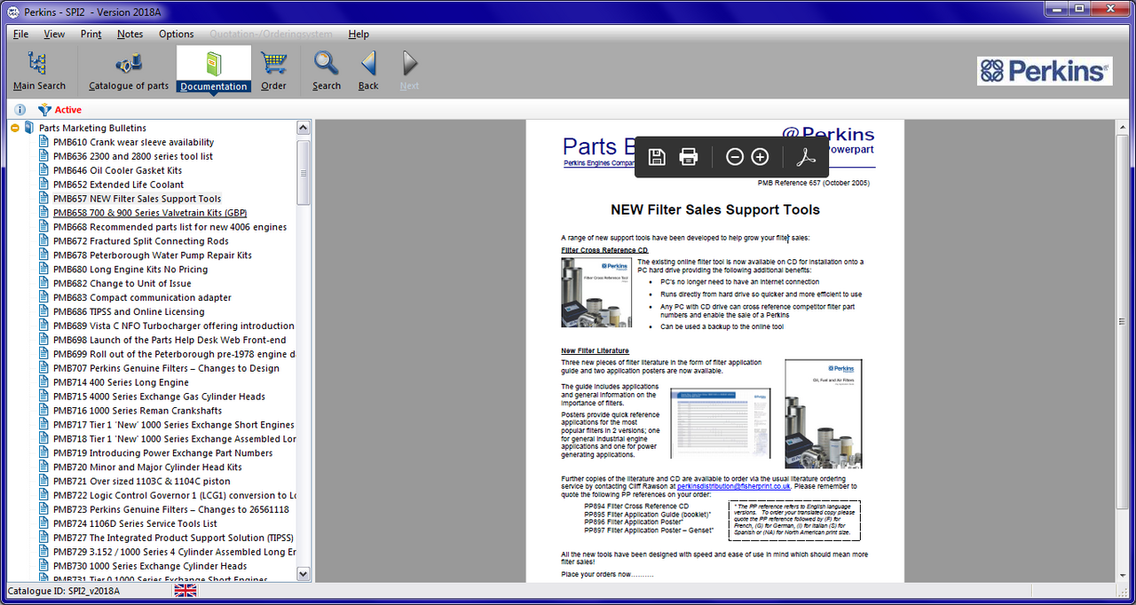 Perkins SPI2 2023A  Service and Parts Catalogs Download & Installation Service