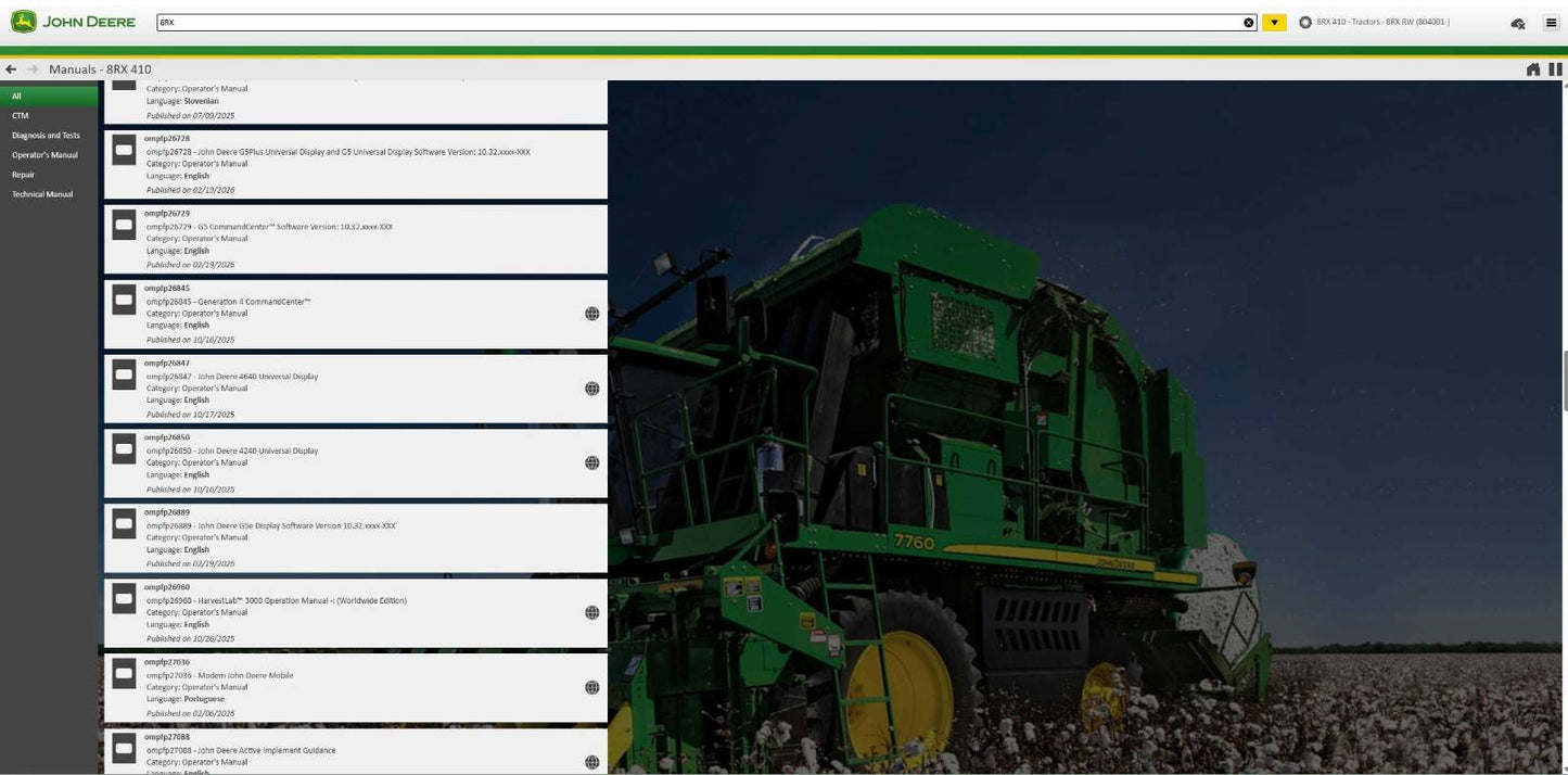 John Deere Service Advisor 5.4.84 3/2026 Offline AG+CF