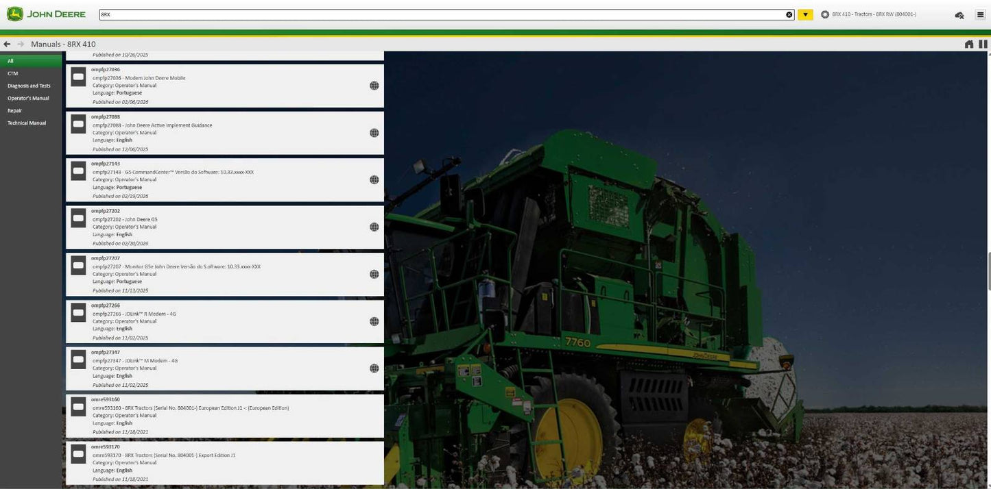 John Deere Service Advisor 5.4.84 3/2026 Offline AG+CF