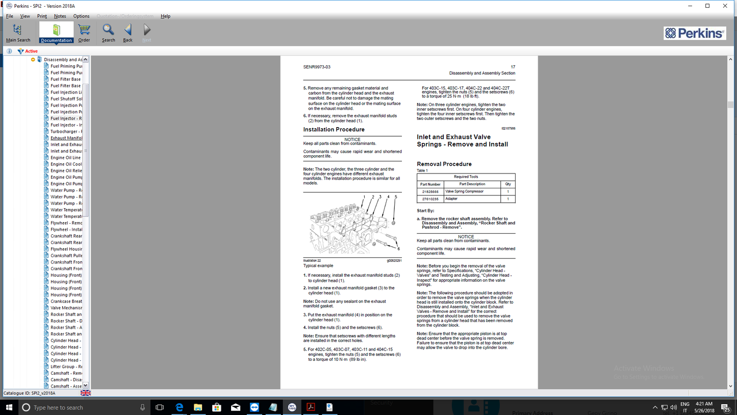 Perkins SPI2 2023A  Service and Parts Catalogs Download & Installation Service