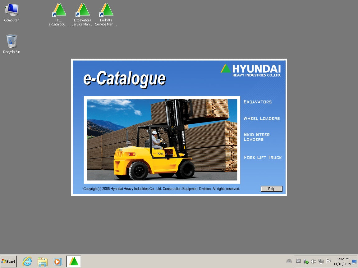 Hyundai E-Catalogue  Heavy Parts Catalog HCE+Serv. Manual+forklift serv. manaul