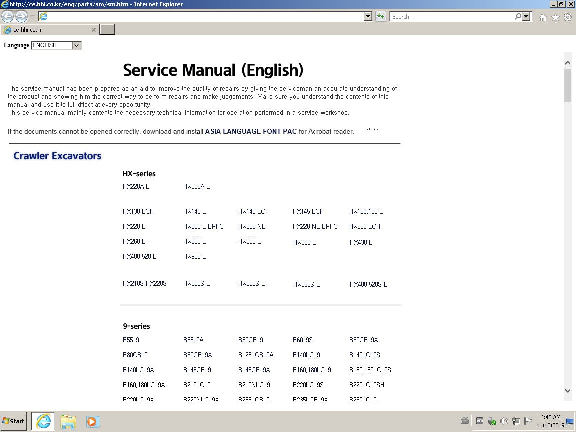 Hyundai E-Catalogue  Heavy Parts Catalog HCE+Serv. Manual+forklift serv. manaul