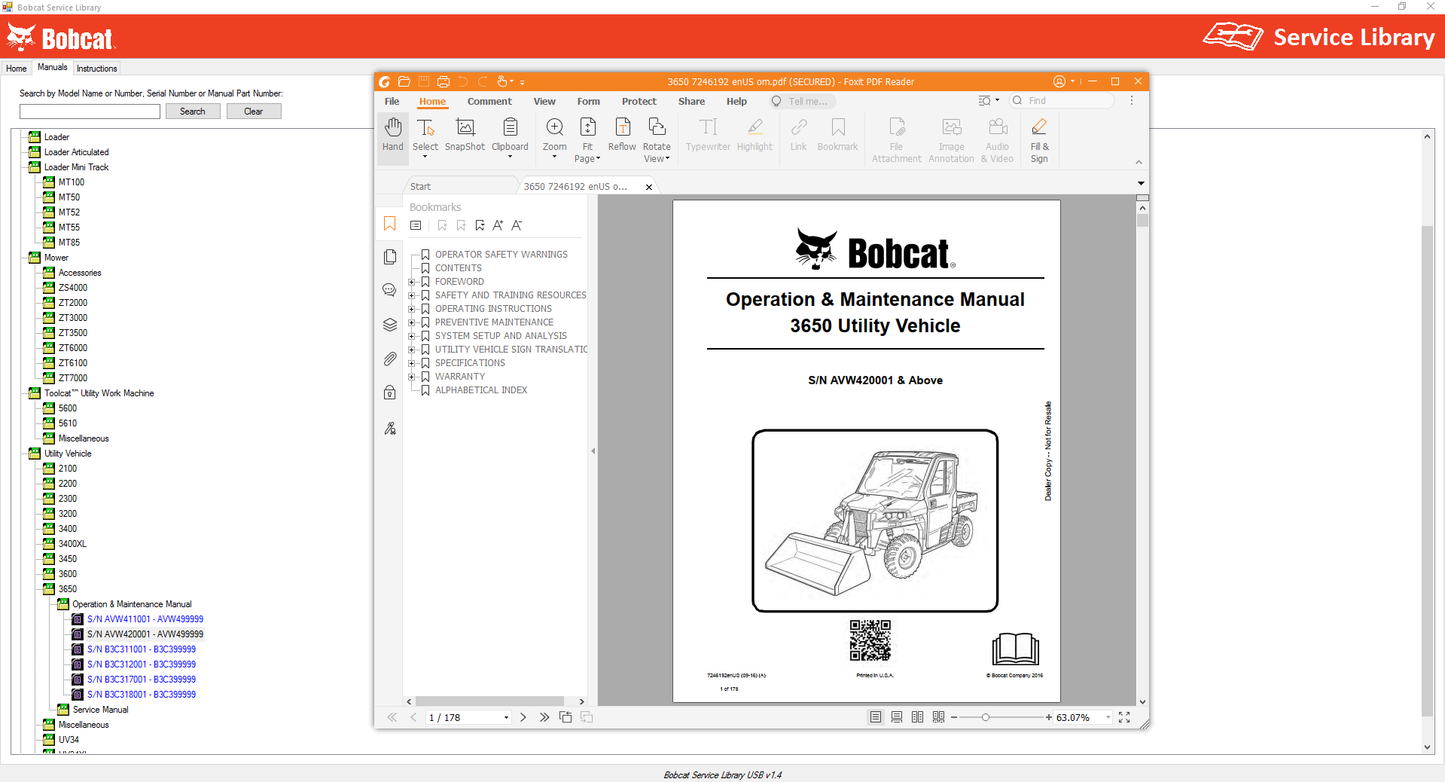 Bobcat Service Library  02.2022 Service, Operator, Maintenance, Bulletins, Manuals