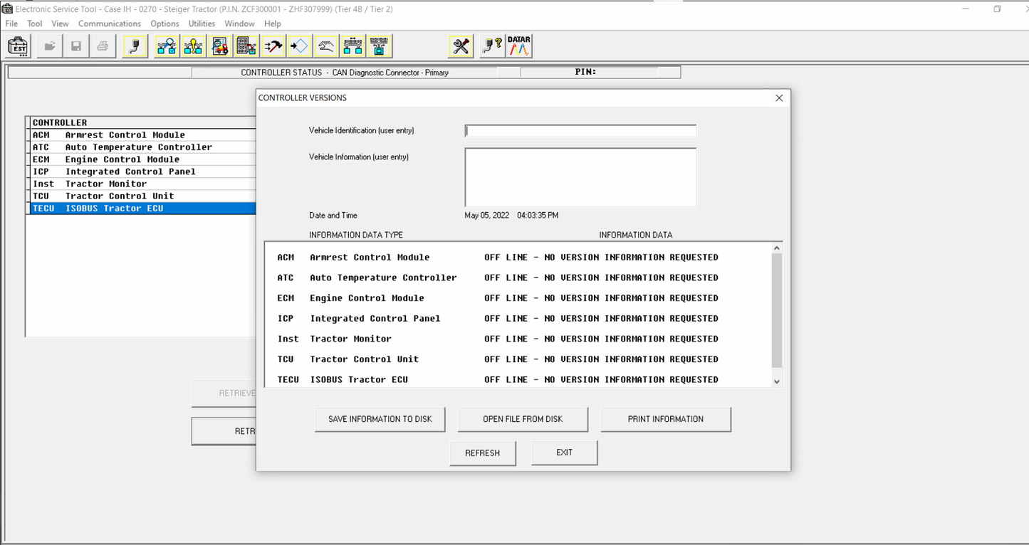 CNH EST 9.10 UP Controller   Engineering level