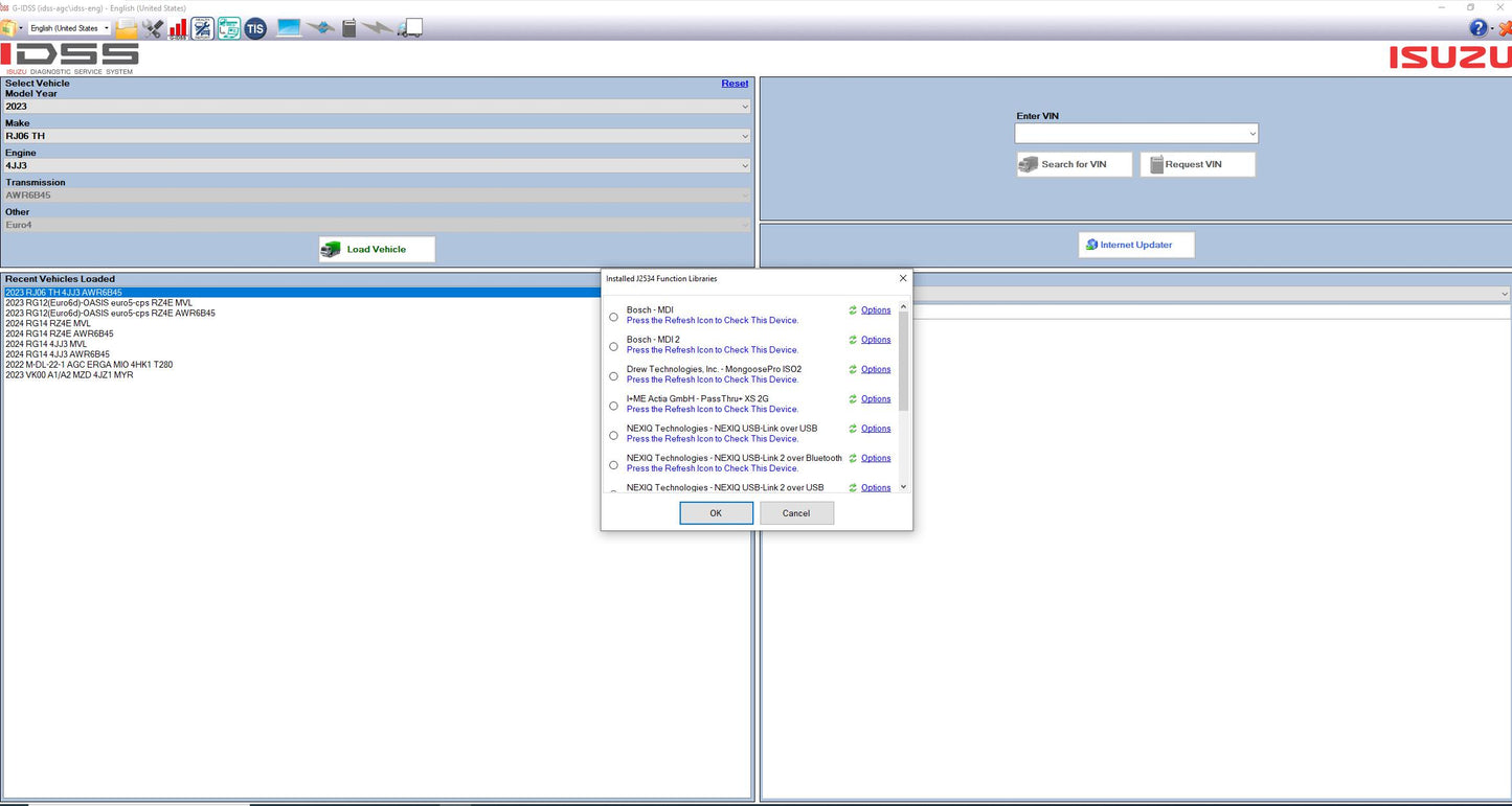 Isuzu Global Export G-IDSS 11/2024 Service System Diagnostic Software