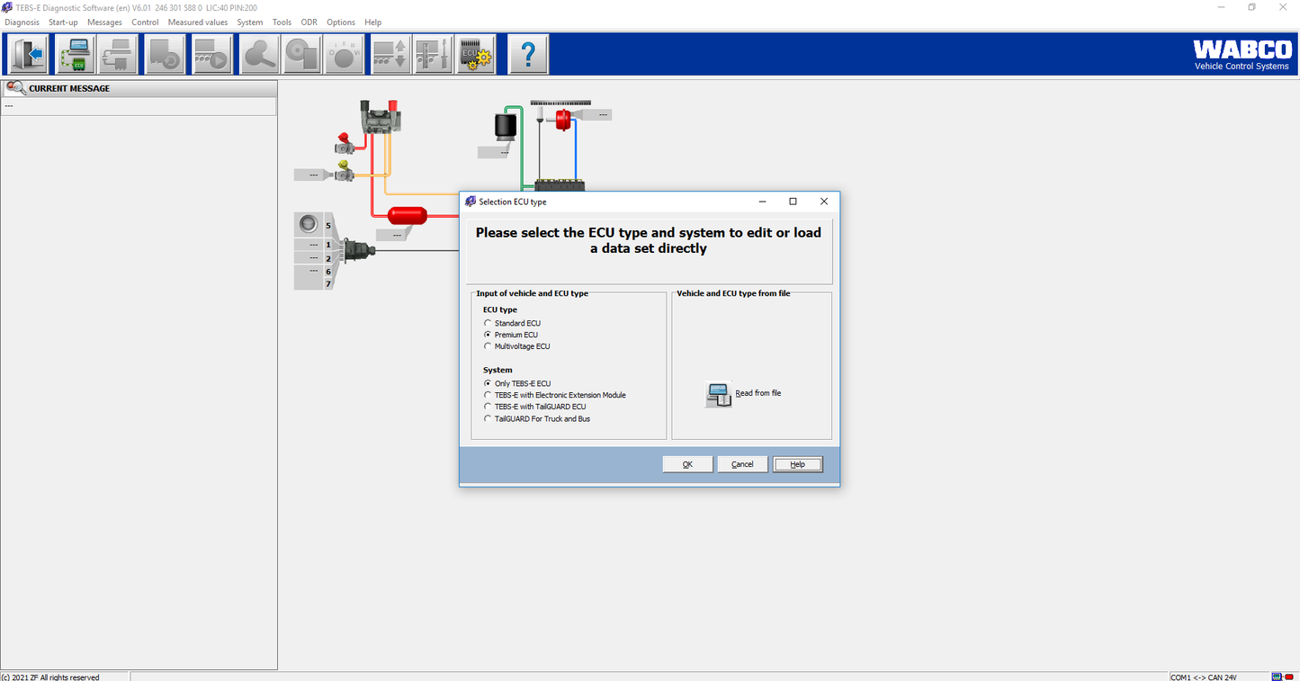 Wabco TEBS-E 6.06+ pins calculator.