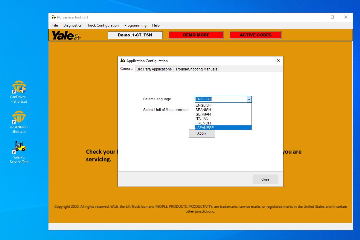 Yale PC Service Tool v5.3 04.2024 Diagnostic Software